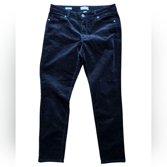 Loft Curvy Skinny Velvet Pants 8 Black P011 - Picture 2 of 7